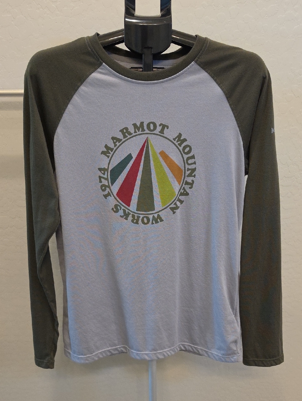 Marmot Long Sleeve Shirt - Olive and Light Gray